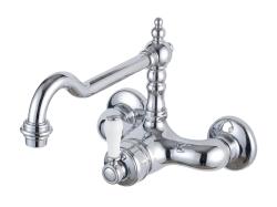 Nostalgisk køkkenarmatur Hermitage R vægarmatur Krom 10.9021