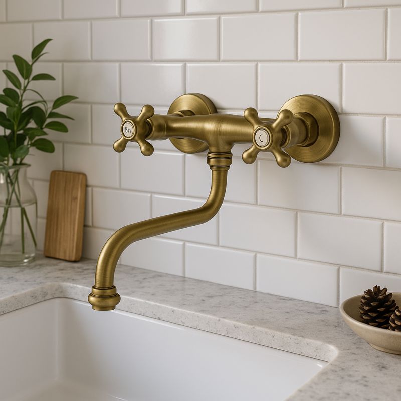 PB Nostalgisk køkkenhane Classic C væghane Bronze 10.2722