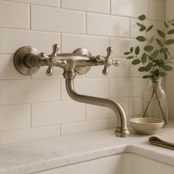 PB Nostalgisk køkkenhane Classic C væghane rustfrit stål 10.2722