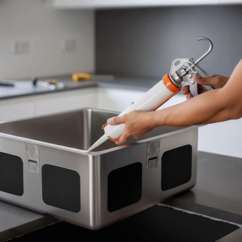 Zuurfri Silikone Lim til montering af underlimmede rustfri stålvasker