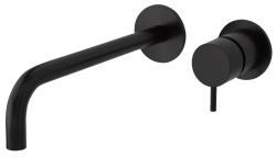 Waterevolution Flow indbygget håndvaskarmatur, mat sort, med udløb 25 cm T116BPR-25