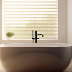 Waterevolution Flow fritstående badekararmatur med håndbruser mat sort T133PR