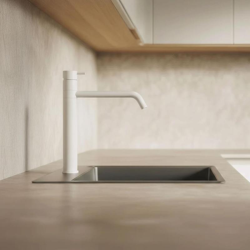 Waterevolution Flow køkkenarmatur mat hvid T150BR