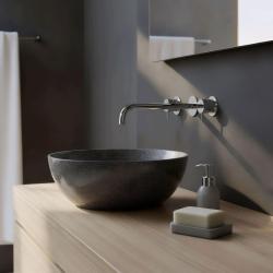 Waterevolution Flow 3-huls indbygget håndvaskarmatur i krom med udløb 25 cm T1163F01-25