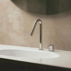 Waterevolution Flow 2-huls håndvaskarmatur krom med lille V 120mm tud T1121V01