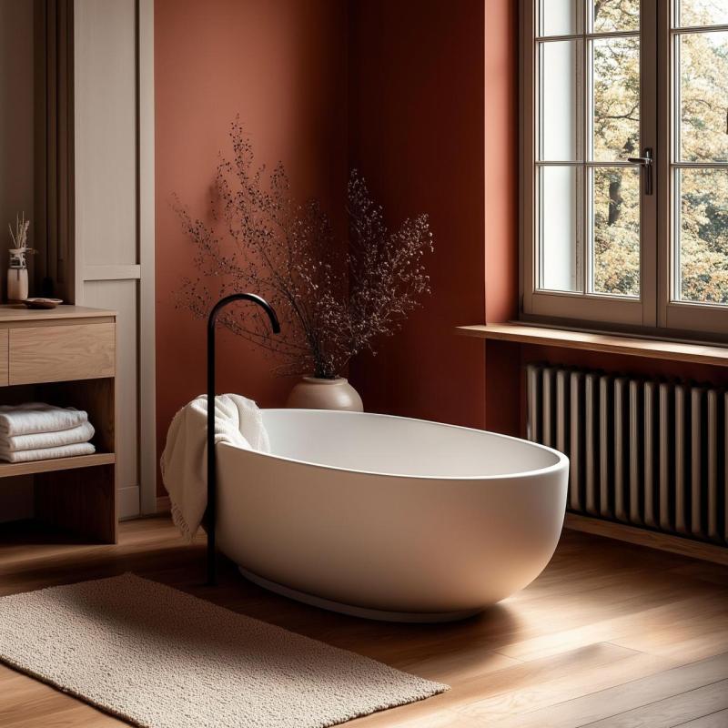 Waterevolution Flow fritstående badekarudløb mat sort T1673PR