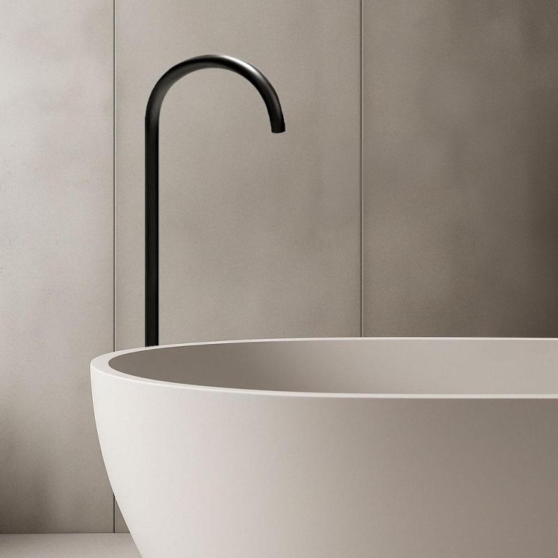 Waterevolution Flow fritstående badekarudløb mat sort T1673PR