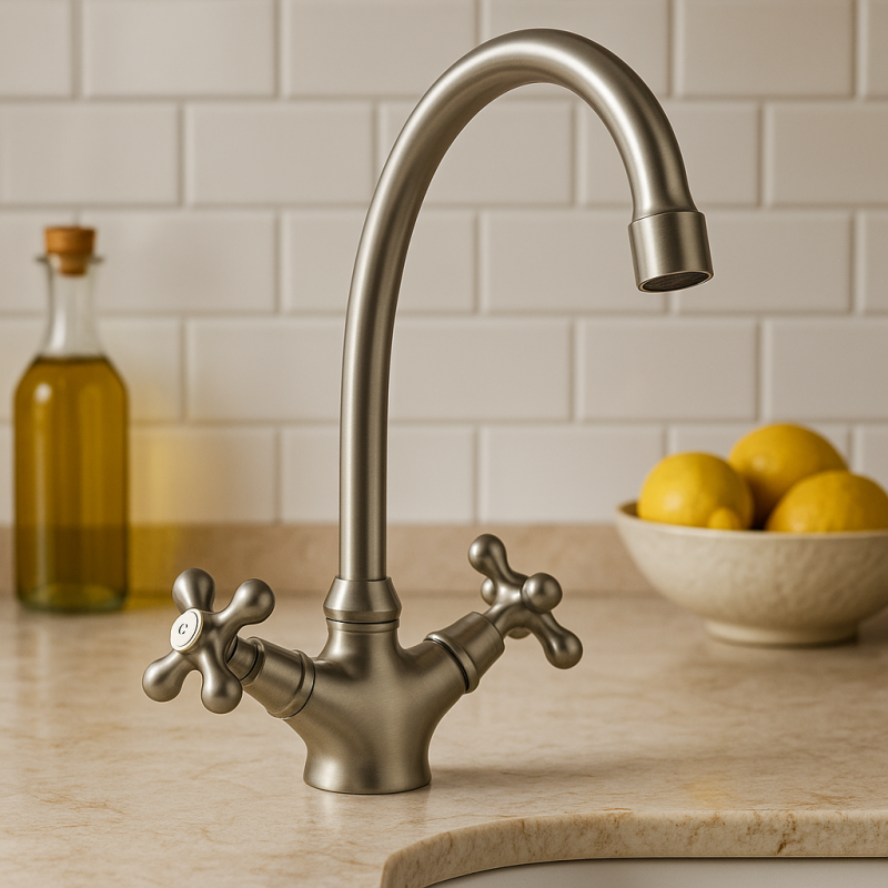 Nostalgisk køkkenarmatur V1900 rustfrit stål