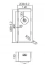 Caressi spoelbak CAPP16R10 B16xL40xD13cm naadloze plug technische tekening