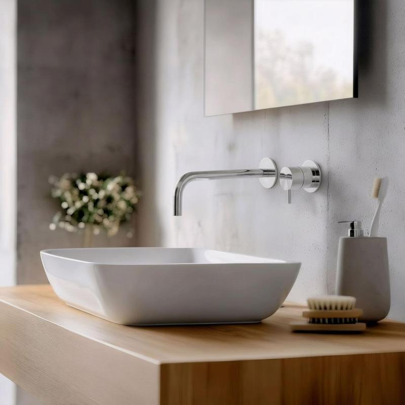 Waterevolution Flow indbygget håndvaskarmatur krom udløb 21 cm T116B01-21