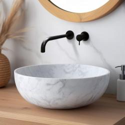 Waterevolution Flow indbygget håndvaskarmatur mat sort med tud 21cm T116BPR-21