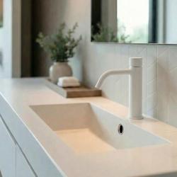 Waterevolution Flow Selvsluttende Håndvaskarmatur mat hvid T110TPBR