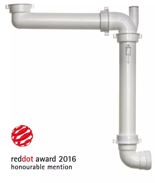 Pladsbesparende vandlås red dot award til en køkkenvask 1208816602