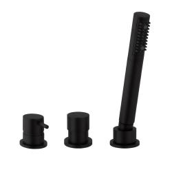 Waterevolution Flow 3-huls badarmatur til montering på badekar kant Mat Sort T138SBPR