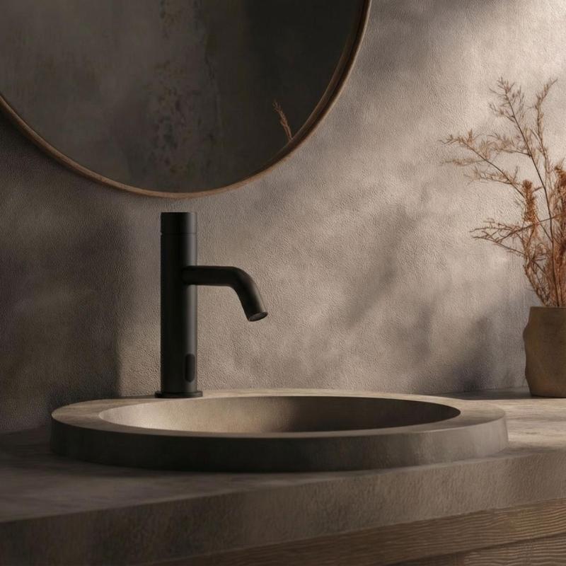 Waterevolution Flow elektronisk håndvaskarmatur infrarød batteridrevet mat sort T110EBPR