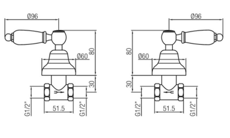 PB klassisk indbygget brusesæt med hvide håndtag Krom 1208854562