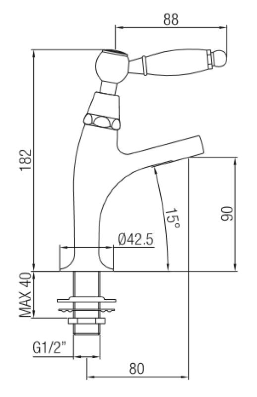 PB klassisk vandhane med hvidt håndtag koldt vand lille model bronze 1208854902