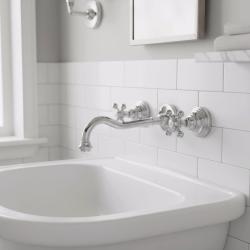 PB klassisk indbygget vægmonteret vandhane med stjernehåndtag 25 cm tud Krom 1208855112