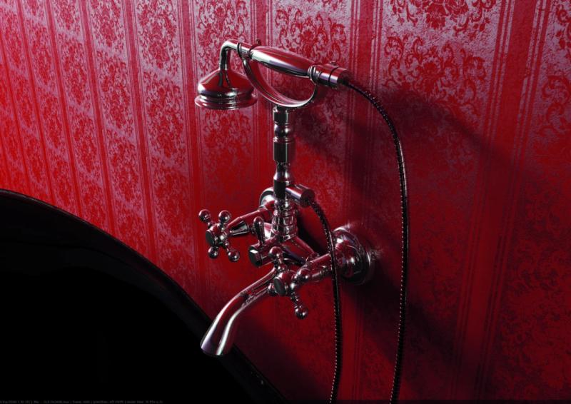 PB klassisk vandhane opbygnings-badekarsæt med stjernehåndtag i rustfrit stål inklusiv håndbruser 1208855172