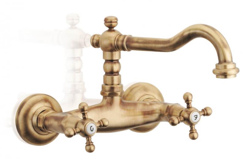 PB klassisk kran påbygnings-badekarsæt med stjernehåndtag inklusive håndbruser rustfrit stål 1208855262