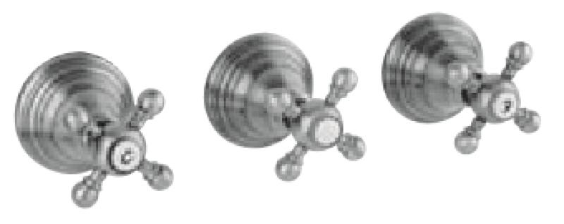 PB klassisk 2-vejs indbygningsbrusesæt med omskifter og stjernehåndtag Krom 1208855362