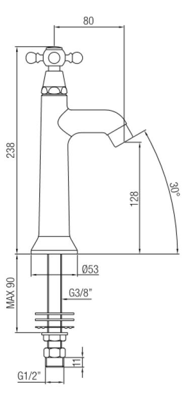 PB klassisk vandhane med stjernehåndtag koldt vand rustfrit stål 1208855552
