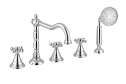 PB klassisk 5-huls badekararmatur med stjerneknapper Krom 1208855772