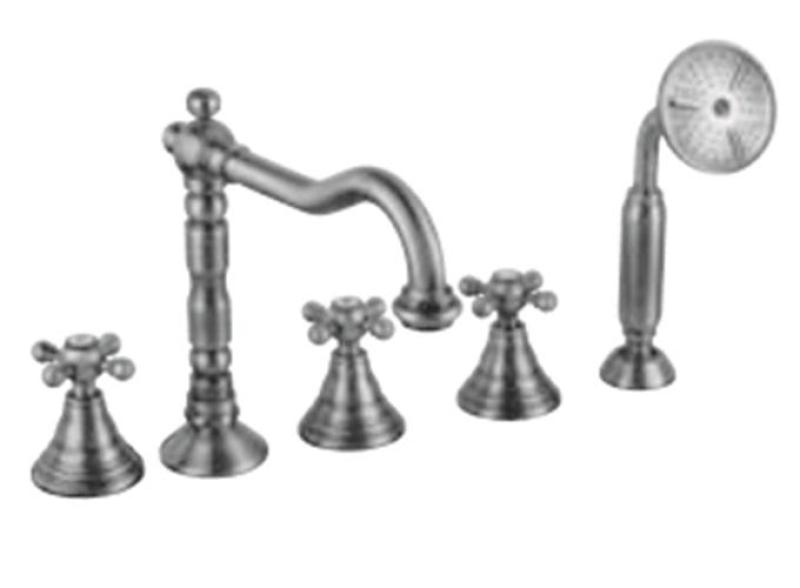 PB klassisk 5-huls badekararmatur med stjerneknapper Krom 1208855772