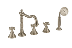 PB klassisk 5-huls badekararmatur med stjerneknapper i rustfrit stål 1208855792