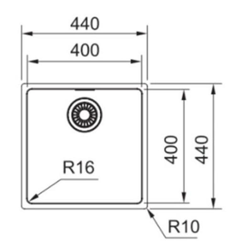 Franke Maris MRX 210.40 rustfrit stål vask 40x40 planmontering 1270527749