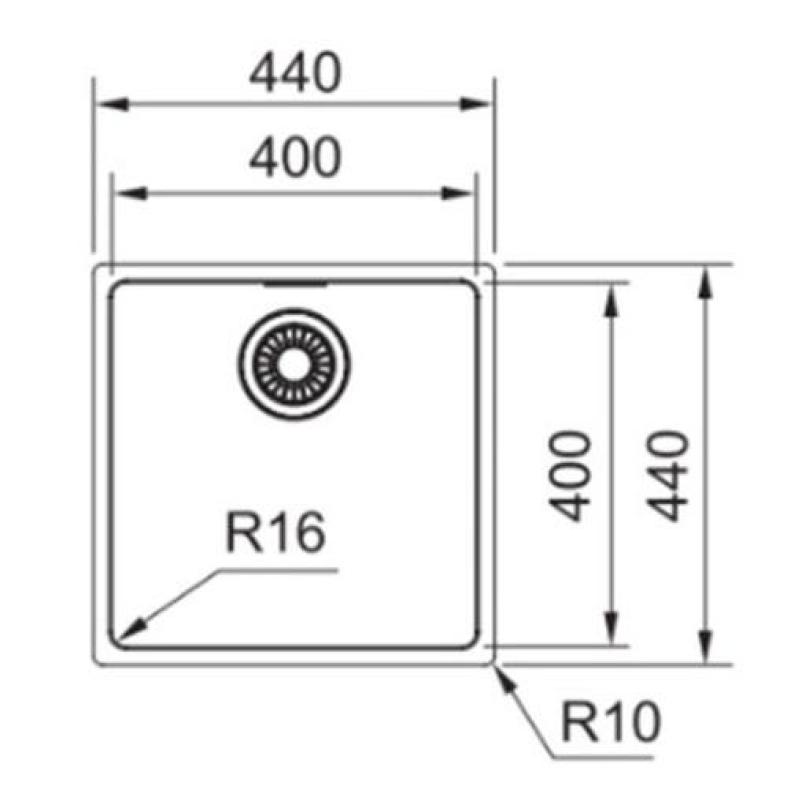 Franke Maris MRX 110.40 rustfrit stål vask til underbygning 40x40 1220527791