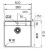 Franke Maris MRX 210.50 spoelbak met kraangatbank vlakinbouw 53x51cm 127.0527.794