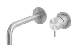 Waterevolution Flow Indbygget håndvaskarmatur, helt i rustfrit stål, T116BIEV2, med 15 cm udløb