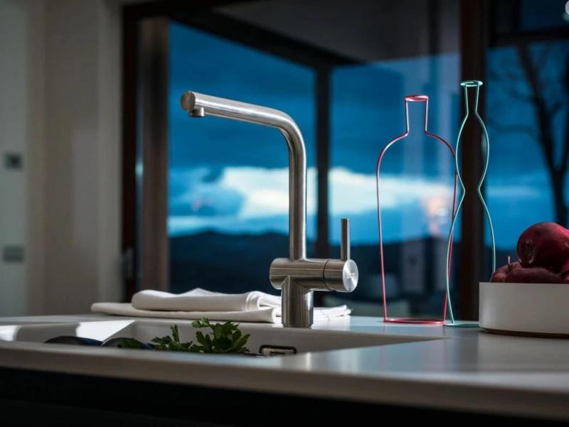 Franke massiv rustfrit stål Køkkenhane Atlas Neo drejelig tud 115.0521.435