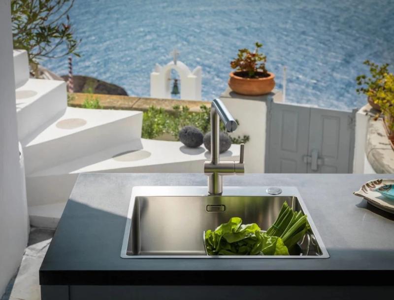 Franke massiv rustfrit stål Køkkenhane Atlas Neo drejelig tud 115.0521.435