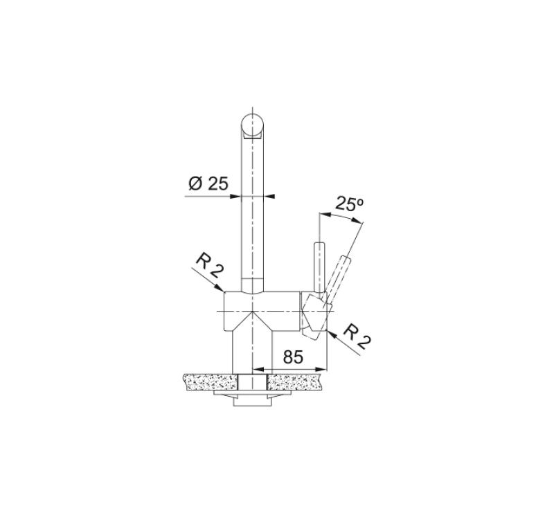 Franke massiv rustfrit stål Køkkenhane Atlas Neo drejelig tud 115.0521.435