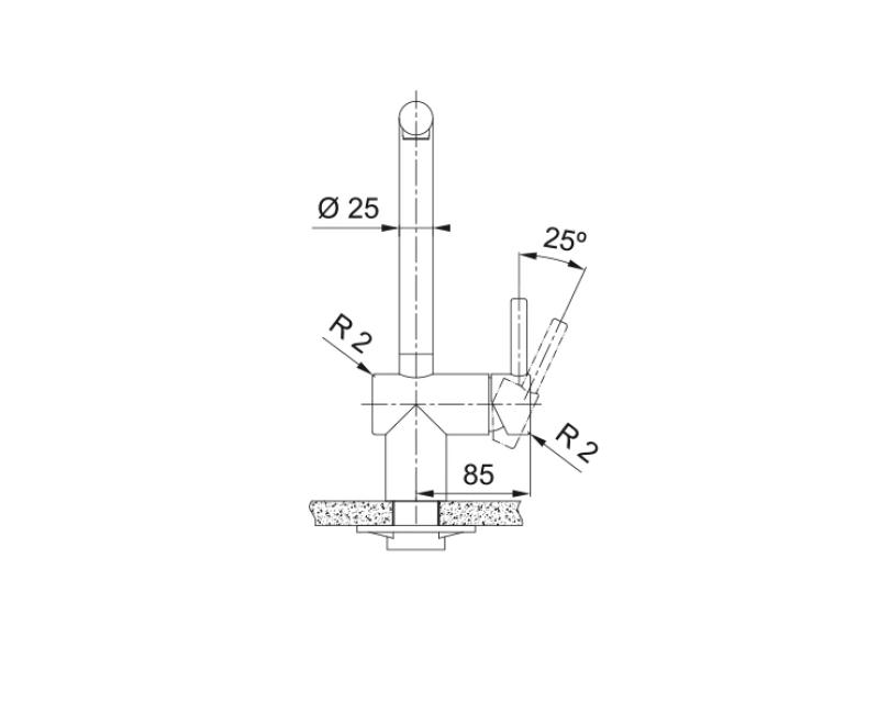 Franke Atlas Neo køkkenarmatur med drejelig tud børstet mat sort 115.0550.424