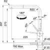 Franke Keukenkraan Atlas Neo uitrekbare uitloop Black Steel 115.0550.427