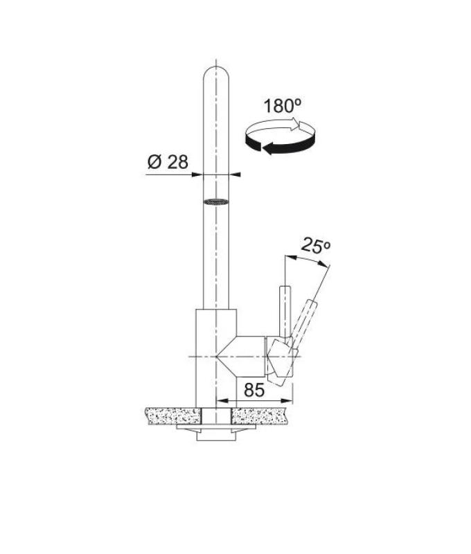 Franke Køkkenarmatur Kubus udtrækbar håndbruser rustfrit stål 115.0529.207