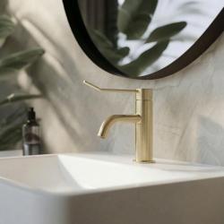 Waterevolution Flow håndvaskarmatur PVD light gold T111WGE