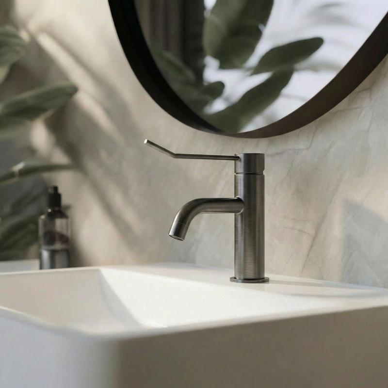 Waterevolution Flow håndvaskarmatur inkl. klikprop PVD gun metal T111GME