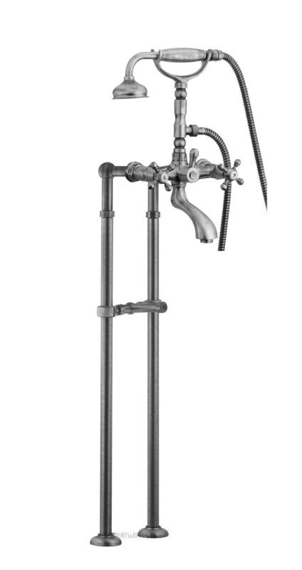 PB Fritstående badekararmatur nostalgisk stjernehåndtag Bronze 6000