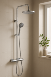 DEMM Shower brusekombination termostat med regnbruser krom 1208946965