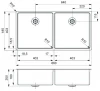 Reginox New York grote dubbele RVS spoelbak 40x40 + 40x40 T09T14LLU08GDS R28254