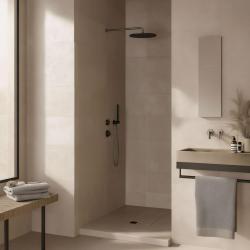 Waterevolution Flow indbygget brusetermostat med 1 omskifterhane, gun metal 1208948849