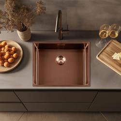 Lorreine 50SP-Copper Luxe RVS vask kobber farve PVD Kobber 50x40 undermontering planmontering og overmontering 1208952369