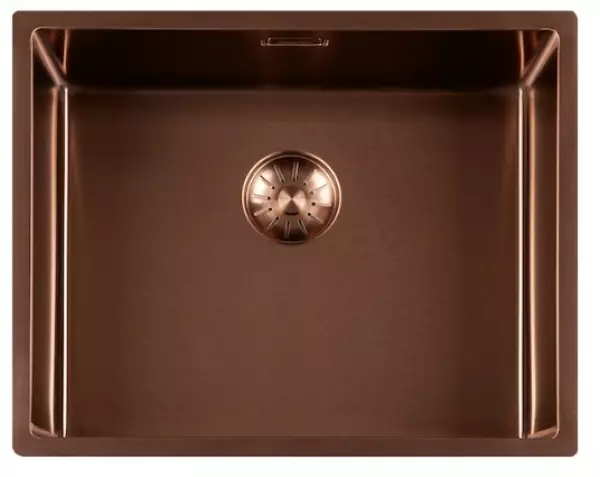 Lorreine 50SP-Copper Luxe RVS vask kobber farve PVD Kobber 50x40 undermontering planmontering og overmontering 1208952369