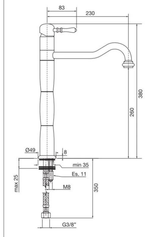 PB Classic Nostalgisk søjle køkkenhane Krom 1208952920