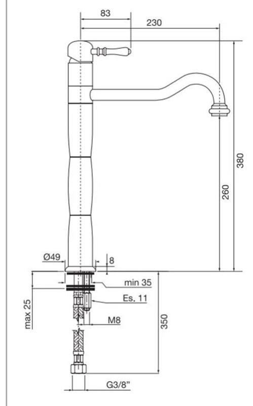 PB Classic Nostalgisk søjle køkkenarmatur Bronze 1208952921