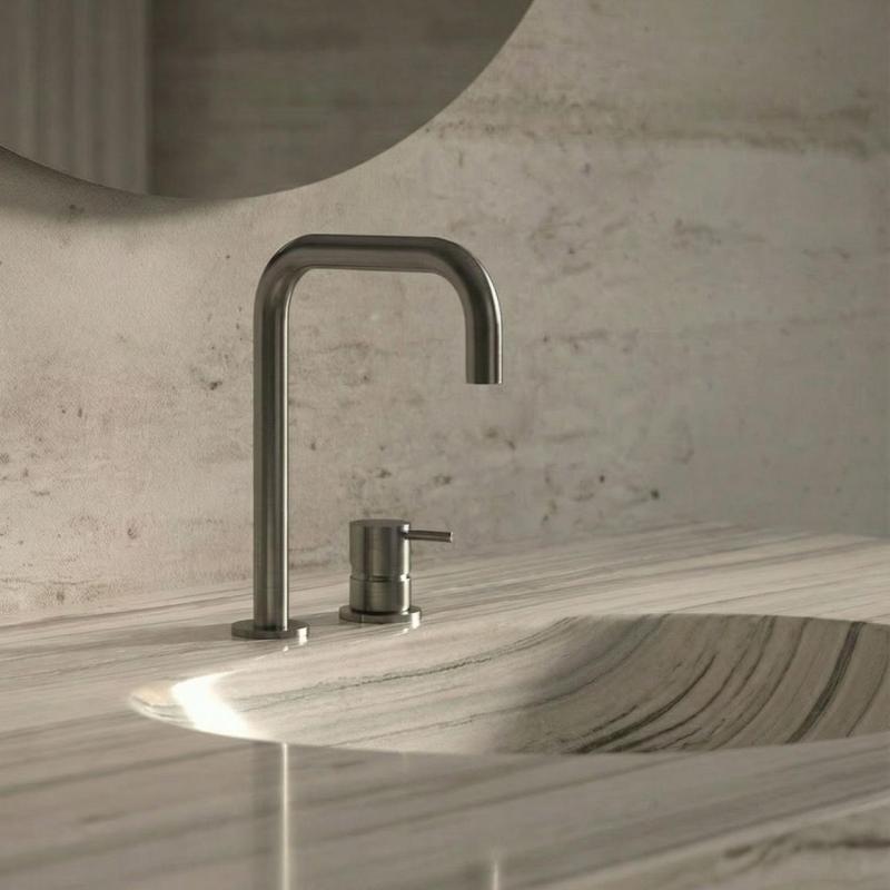 Waterevolution Flow 2-huls håndvaskarmatur Gun Metal T112HGME